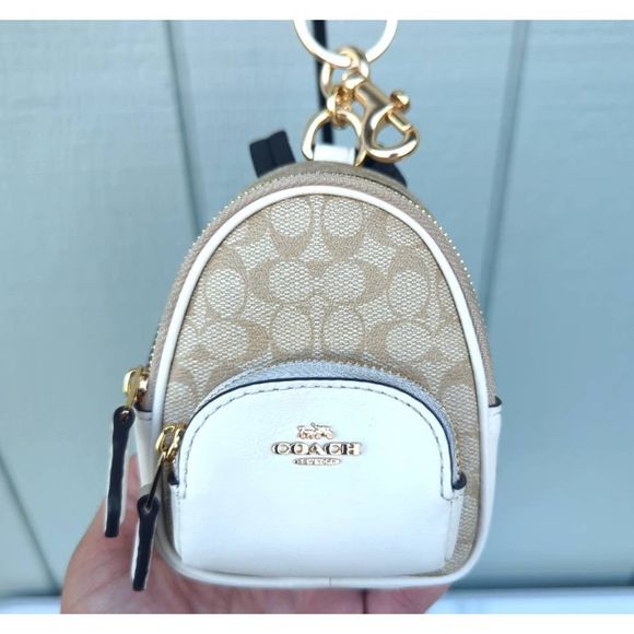 Coach Bags Coach Mini Court Backpack Bag Charm In Signature Coated Canvas Poshmark